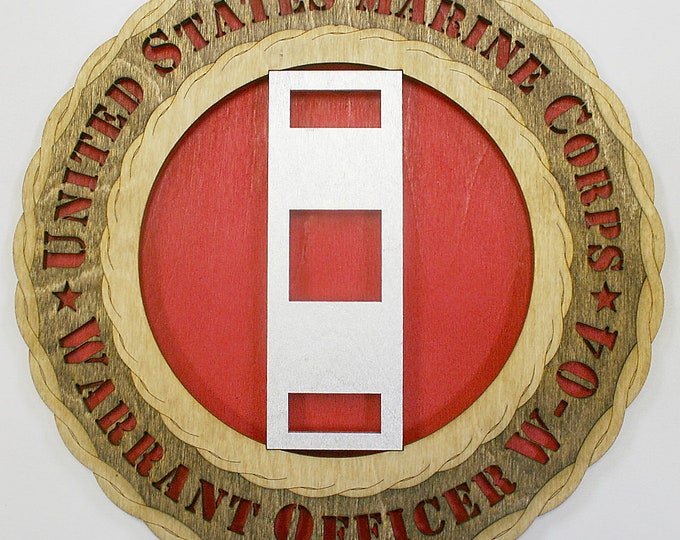 Marine Corps WO4 Warrant officer Rank Wall Tribute