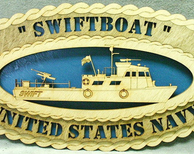 Custom Navy Swiftboat Wall Tribute - Free Shipping
