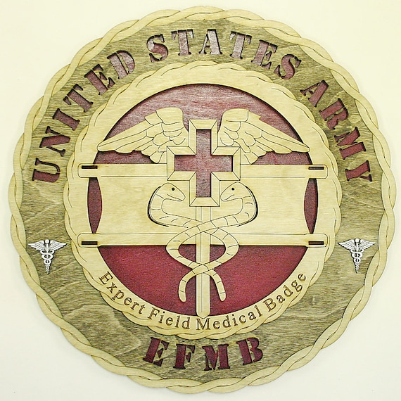 Custom Wood Army Expert Field Medical Badge Wall Plaque - Etsy