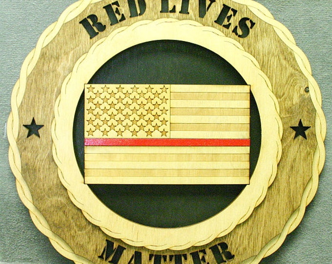 Custom 12" Wood Red Lives Matter Wall Tribute - FREE SHIPPING