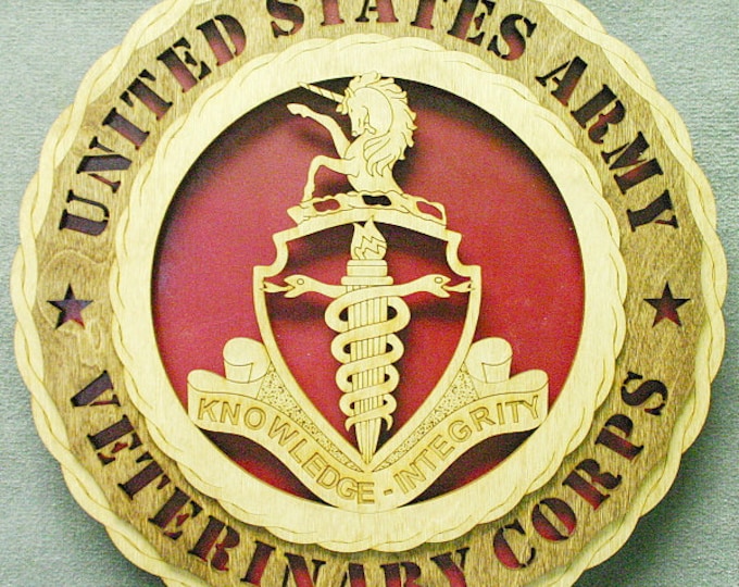 Custom 12"or 18" Wood Army Veterinary Corps Wall Tribute