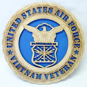 US Air Force Vietnam Veteran Wood Wall Tribute (12&quot;)