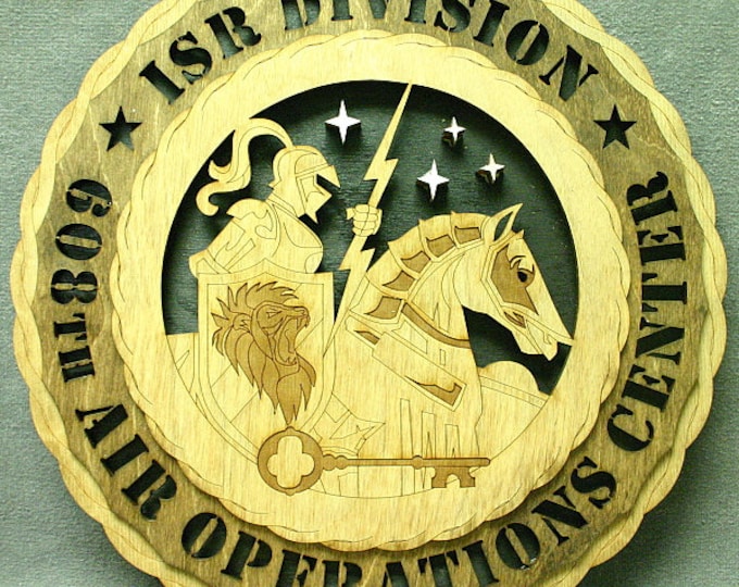 Custom 12" Wood US Air Force 608th AOC ISR Division- Free Shipping