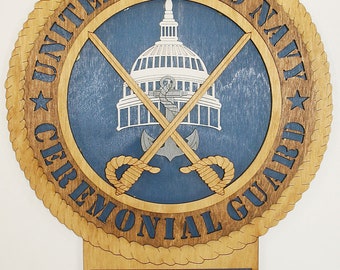 Navy Ceremonial Guard Wall Tribute with  placard