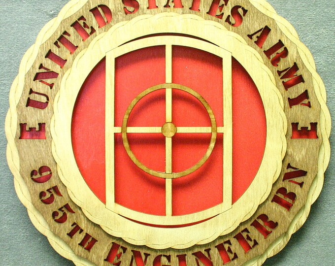 Custom 12" Army 955th Engineer Battalion Wall Tribute