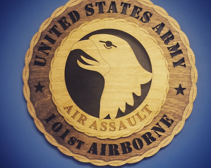 Custom 12" Wood US Army 101st Airborne Wall Tribute - FREE SHIPPING