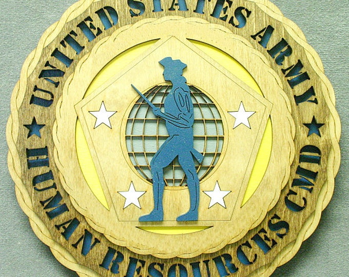 Custom 12" or 18" Army Human Resources Command Wall Tribute