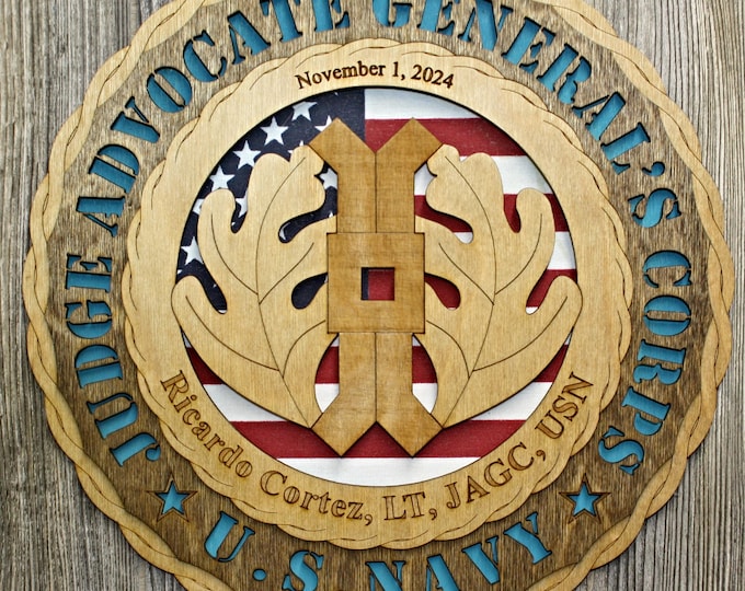 Custom 12"or 18" Navy Jag Corps  Wall Tribute