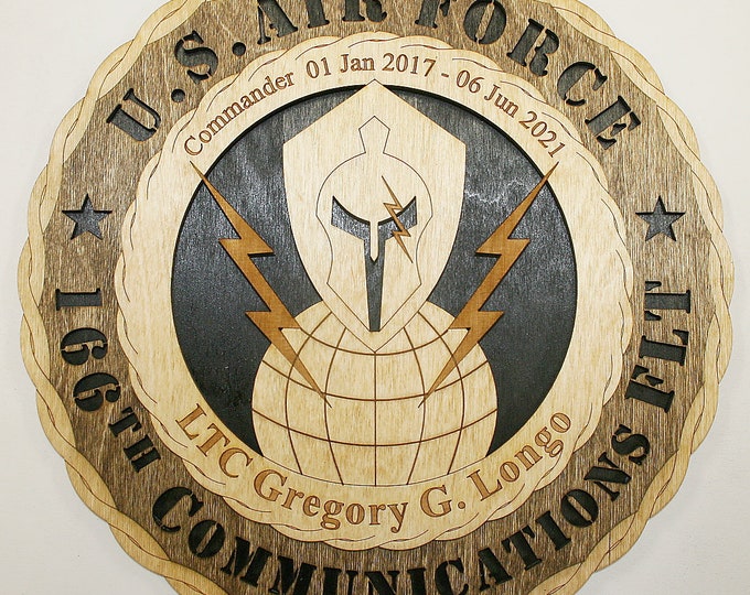12" and 18" Air Force 166th Communications Flight Wall Tribute