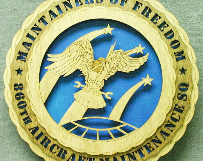 Custom 12" Air Force 860th Air Maintenance Squadron Wall Tribute