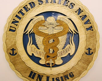 Custom 12"or 18" Wood Navy Corpsman Wall Tribute