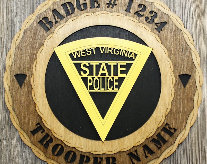 West Virginia State Police Wall Tribute - All 50 State Trooper Plaques Available !!!