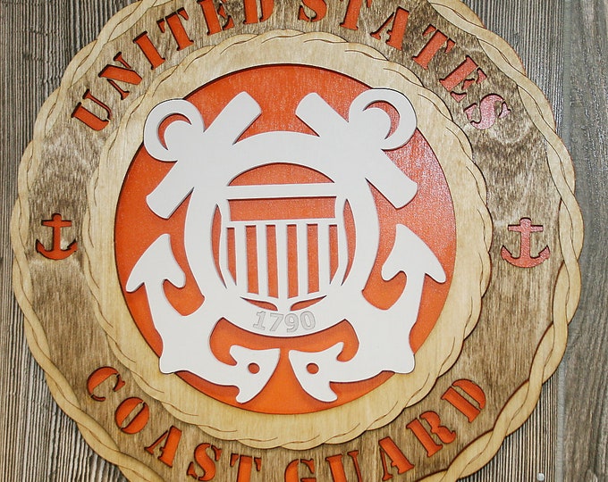 12" and 18"  Coast Guard Wall Tribute