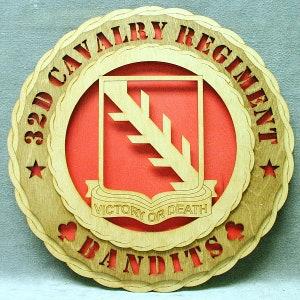 Custom 12&quot; Army 32d Cavalry Rgt Wall Tribute