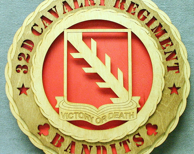 Custom 12" Army 32d Cavalry Rgt Wall Tribute