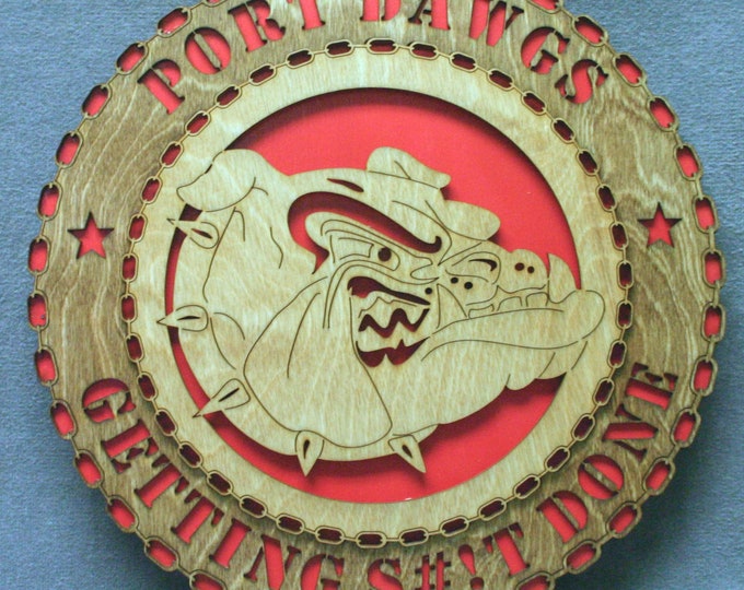 Custom 12" Wood US Air Force Port Dawgs Wall Tribute - FREE SHIPPING