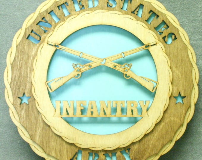 Custom 12" Wood US Army Infantry Wall Tribute - FREE SHIPPING