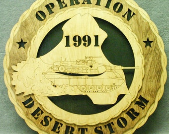 Custom 12" Wood US Army Operation Desert Storm Wall Tribute - FREE SHIPPING