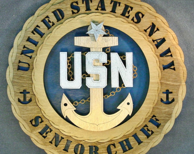 Custom 12"or 18" Navy Senior Chief Wall Tribute