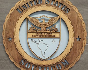 Custom Wood Wall Tribute: United States Southern Command Plaque