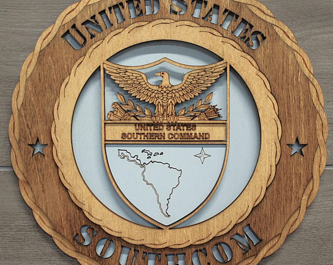 Custom Wood Wall Tribute: United States Southern Command Plaque