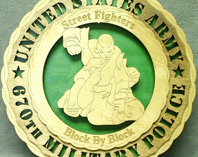Custom 12" Wood US Army 670th Military Police Wall Tribute - FREE SHIPPING