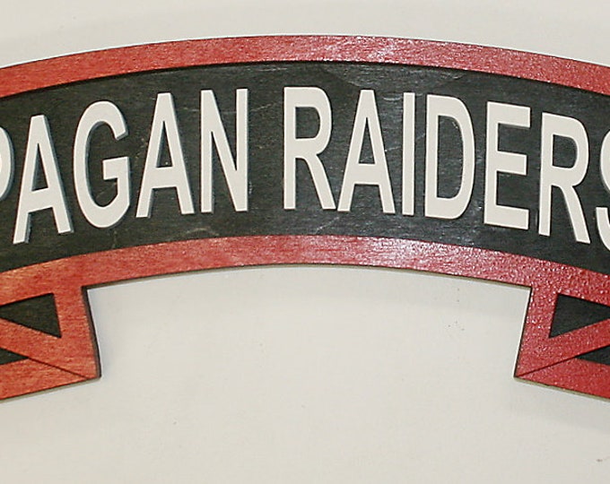 Large 18 inch Pagan Raiders Scroll Red/Black/White