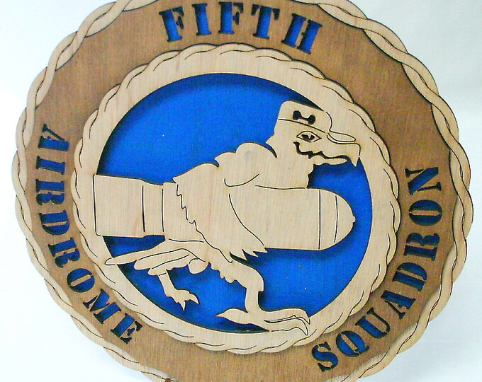 Custom 12" Wood 5th Airdrome Squadron - Wall Tribute - FREE SHIPPING