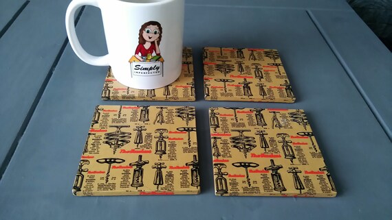 Vintage Corkscrew Coasters Etsy