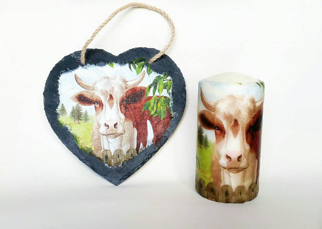 Decorative highland cow candle Etsy