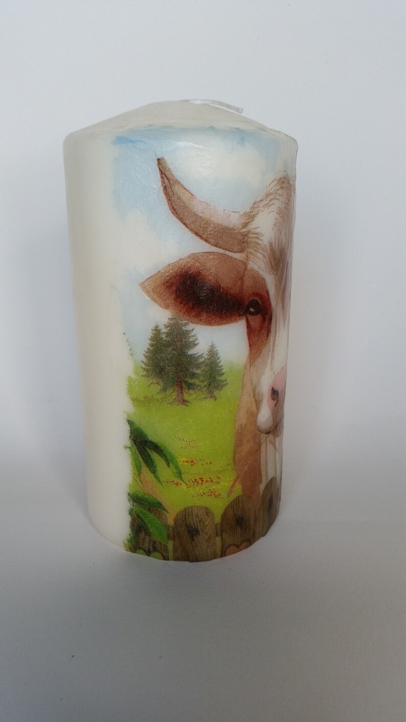 Decorative Highland Cow Candle Non Drip Pillar Candles Etsy UK