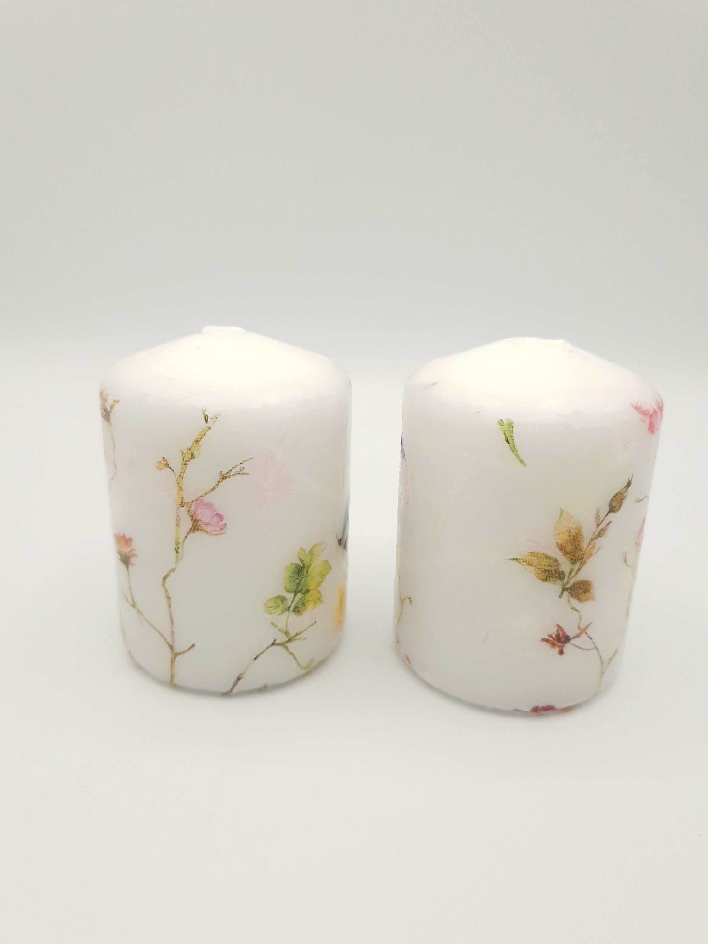 Decorative Wild Flowers Candles Small Floral Candle Set - Etsy UK