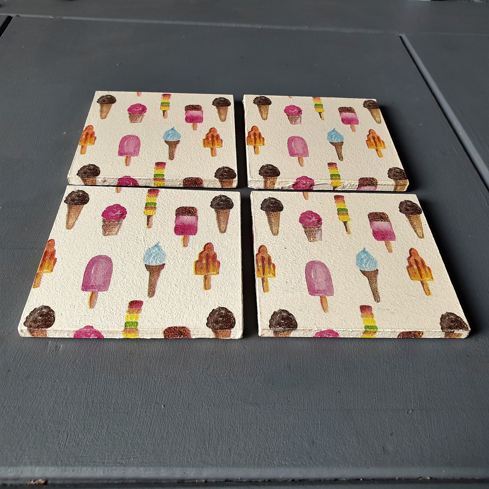 Novelty Food Coasters Ice Cream Lover Gift Etsy