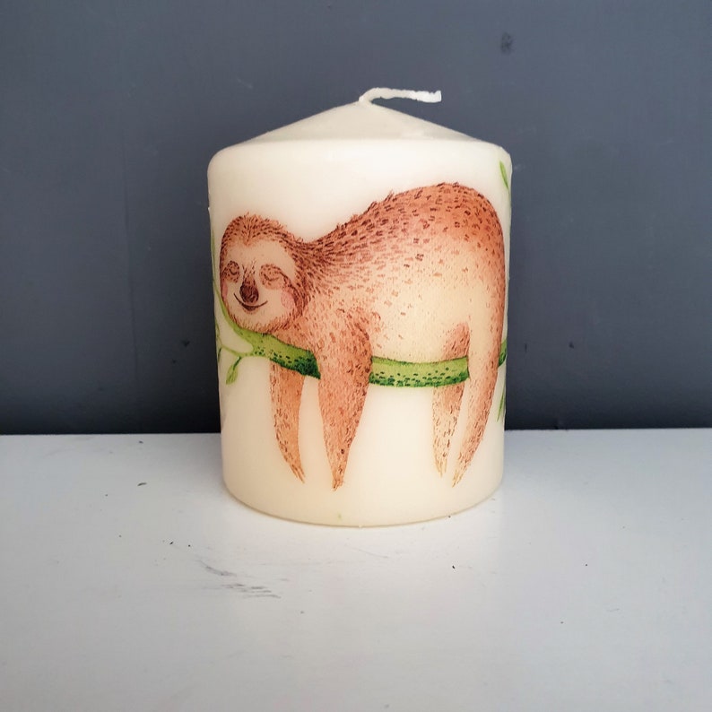 Decorative Sloths Candles Sloth Lover Gifts Small Pillar - Etsy