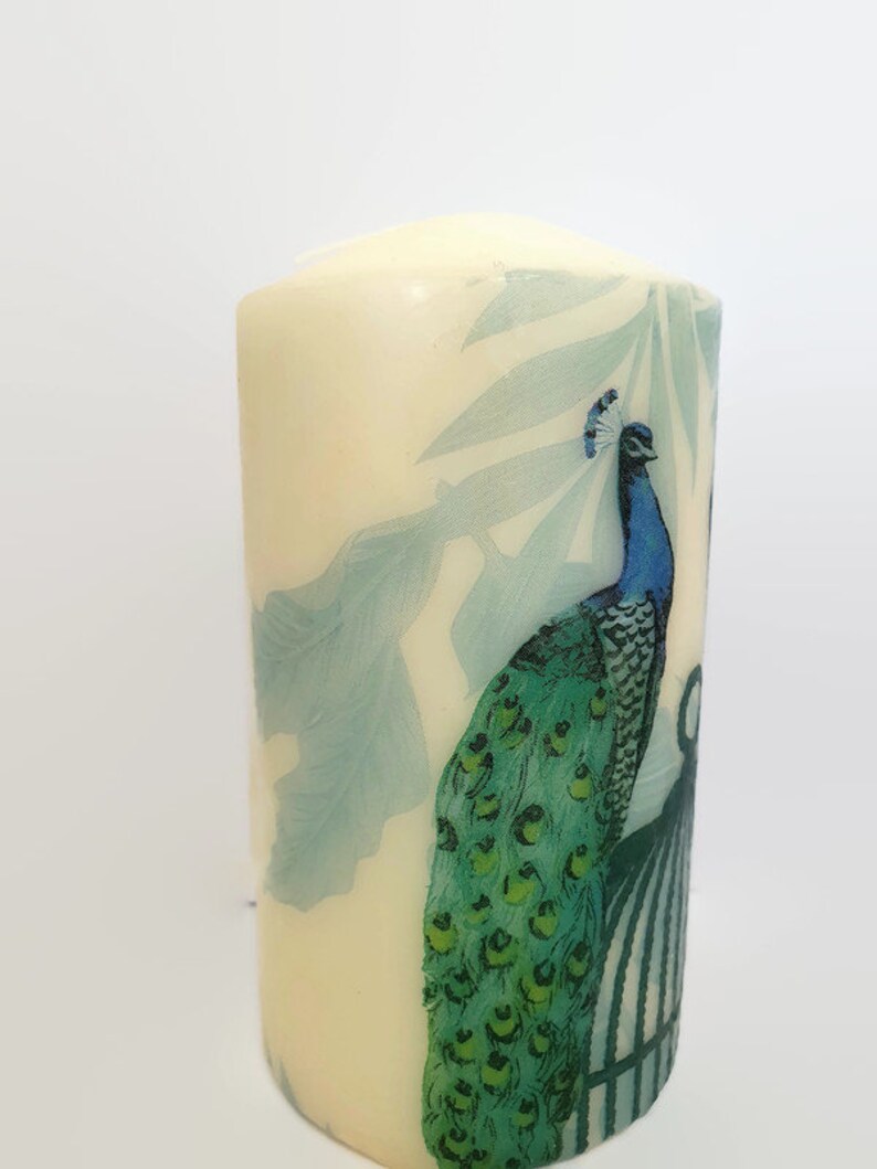 Peacock Decorative Candles Peacock Lover Gifts Unscented Etsy UK