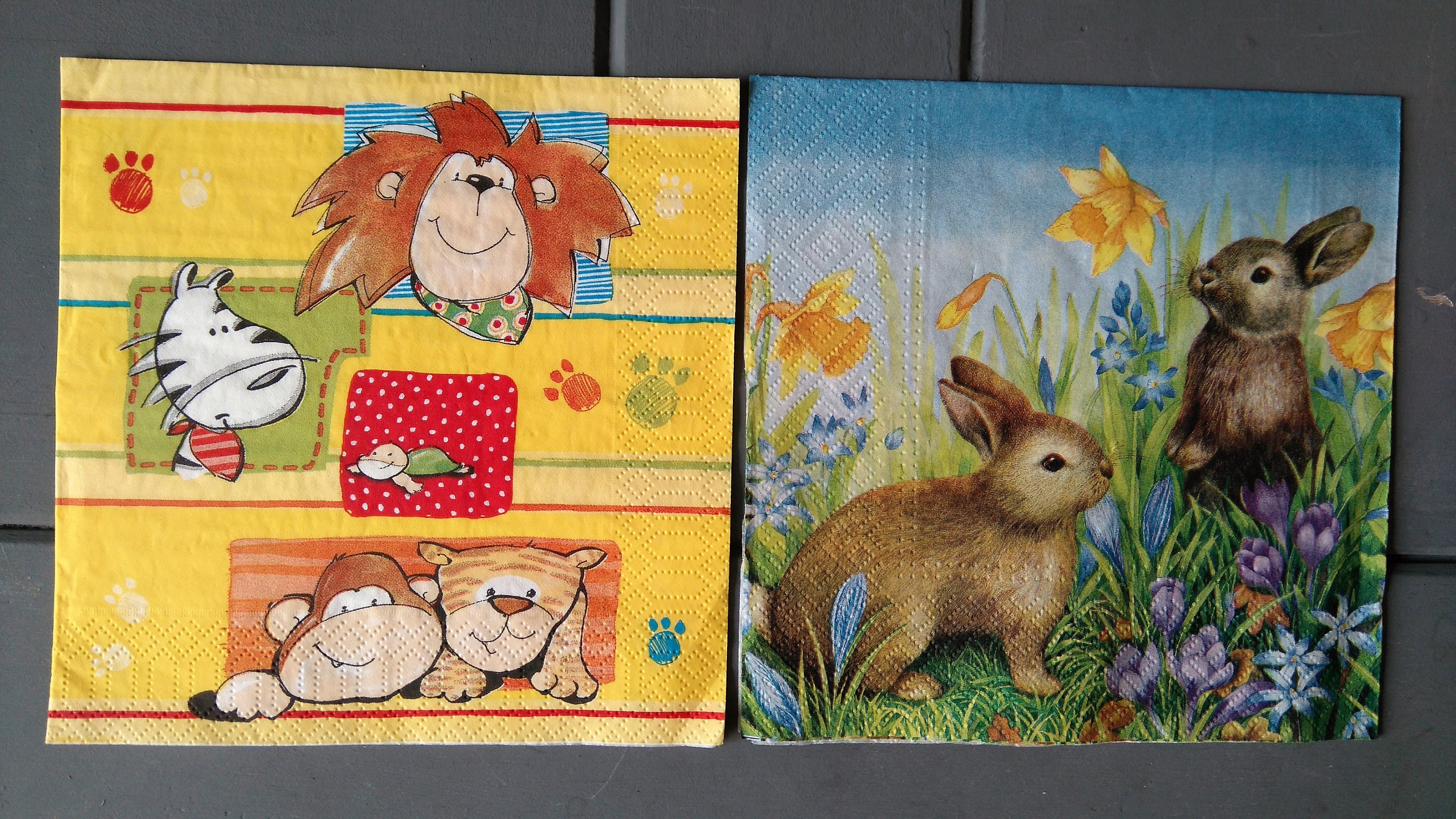 Animal paper napkins Etsy