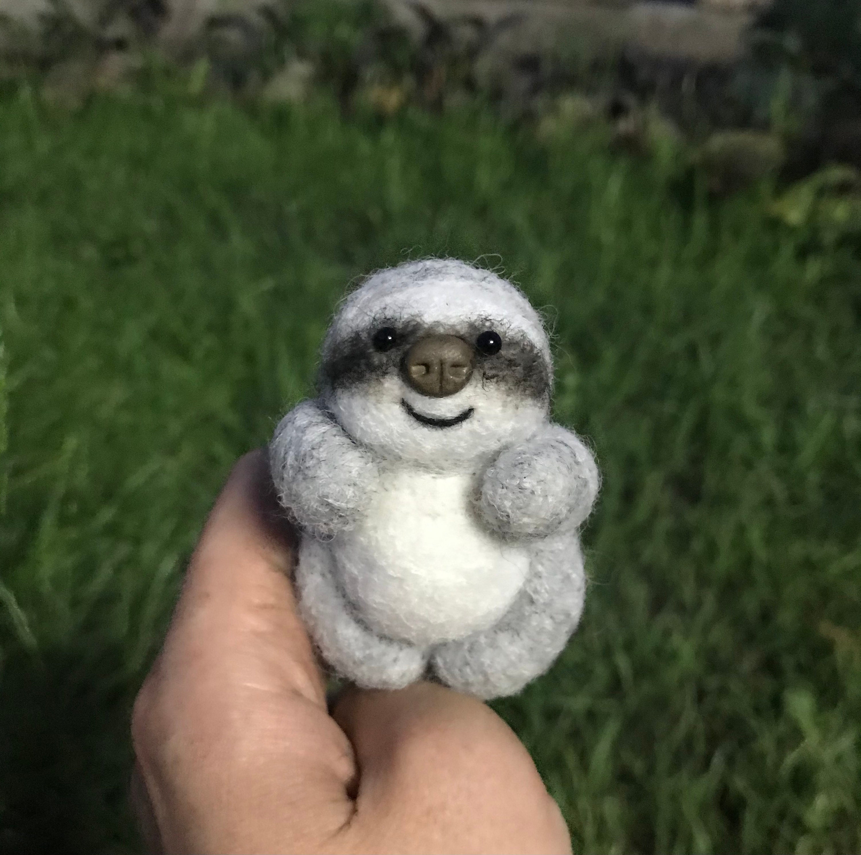 Needle felted Animal. Small Sloth. Wool felt. Felting . Sloth | Etsy