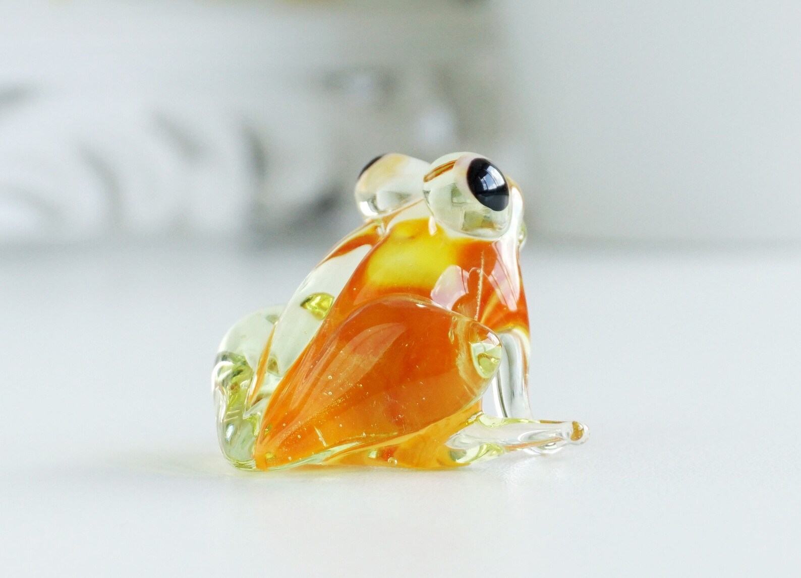 Glass frog glass figurine art glass collectible frog blown Etsy