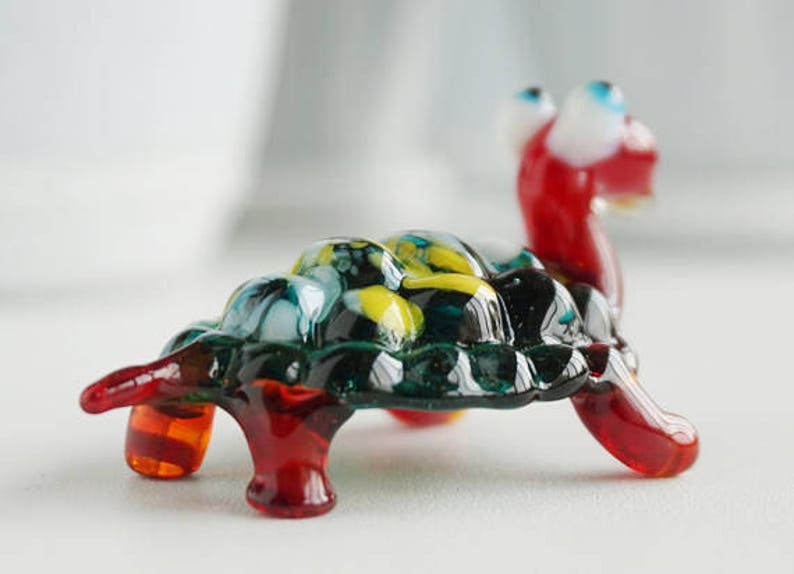 Turtle Figurines Miniature Turtles Glass Sea Image 0