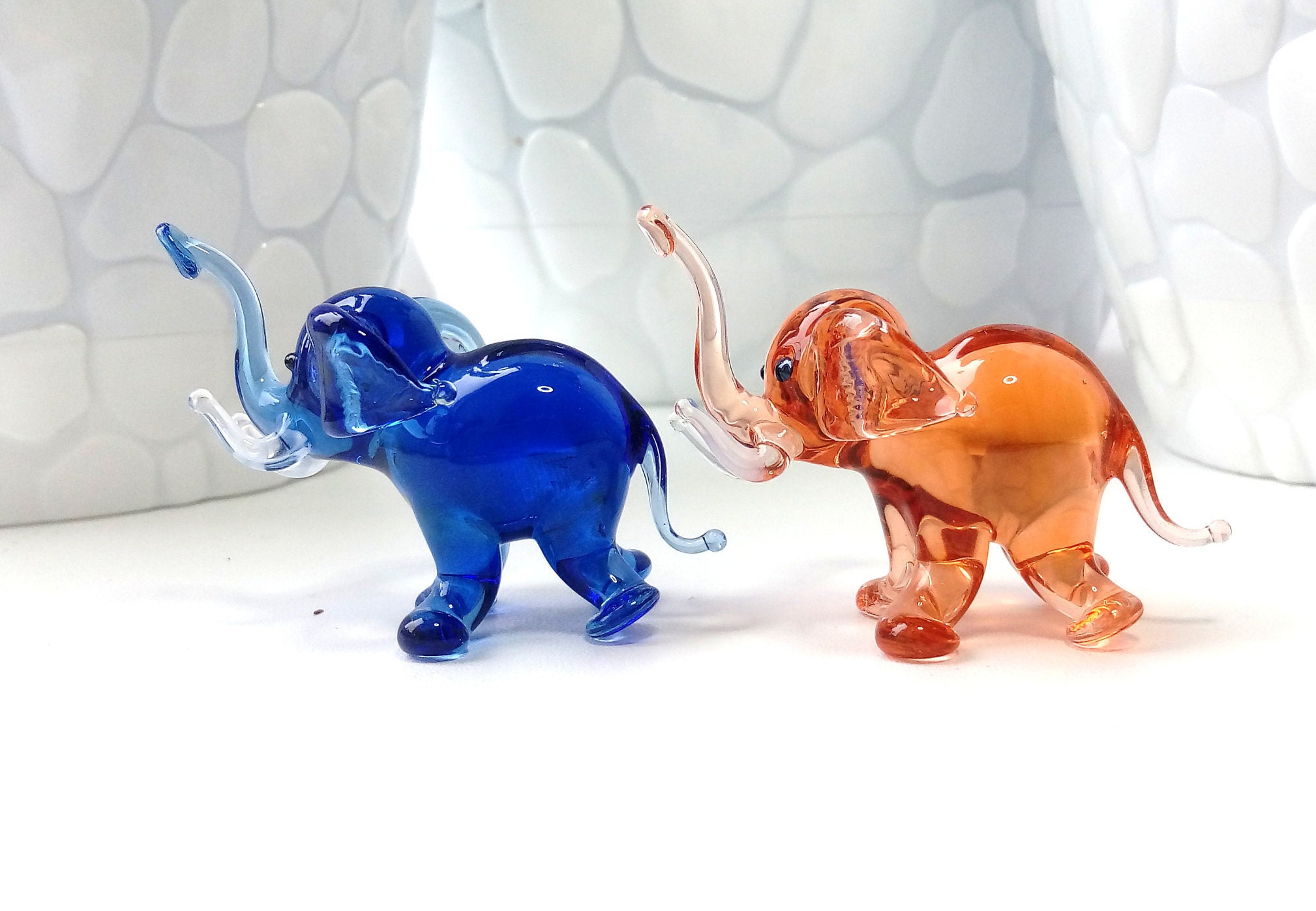 Elephant glass glass miniature fused glass art glass Etsy