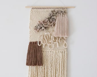 Neutral woven wall hanging | Tapestry weaving | Woven wall art | Contemporary weaving art | Fiber art | Boho tapestry | Macrame wall hanging