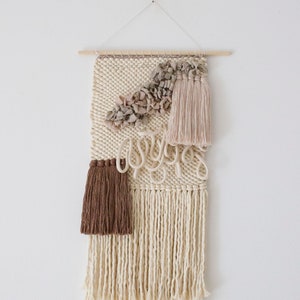 Neutral woven wall hanging | Tapestry weaving | Woven wall art | Contemporary weaving art | Fiber art | Boho tapestry | Macrame wall hanging
