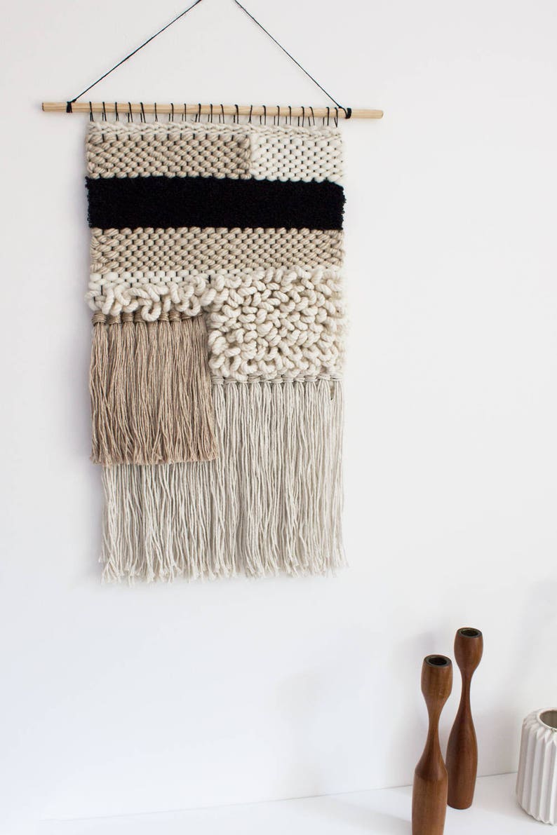 Modern tapestry weaving Woven wall hanging Weaving Woven  Etsy