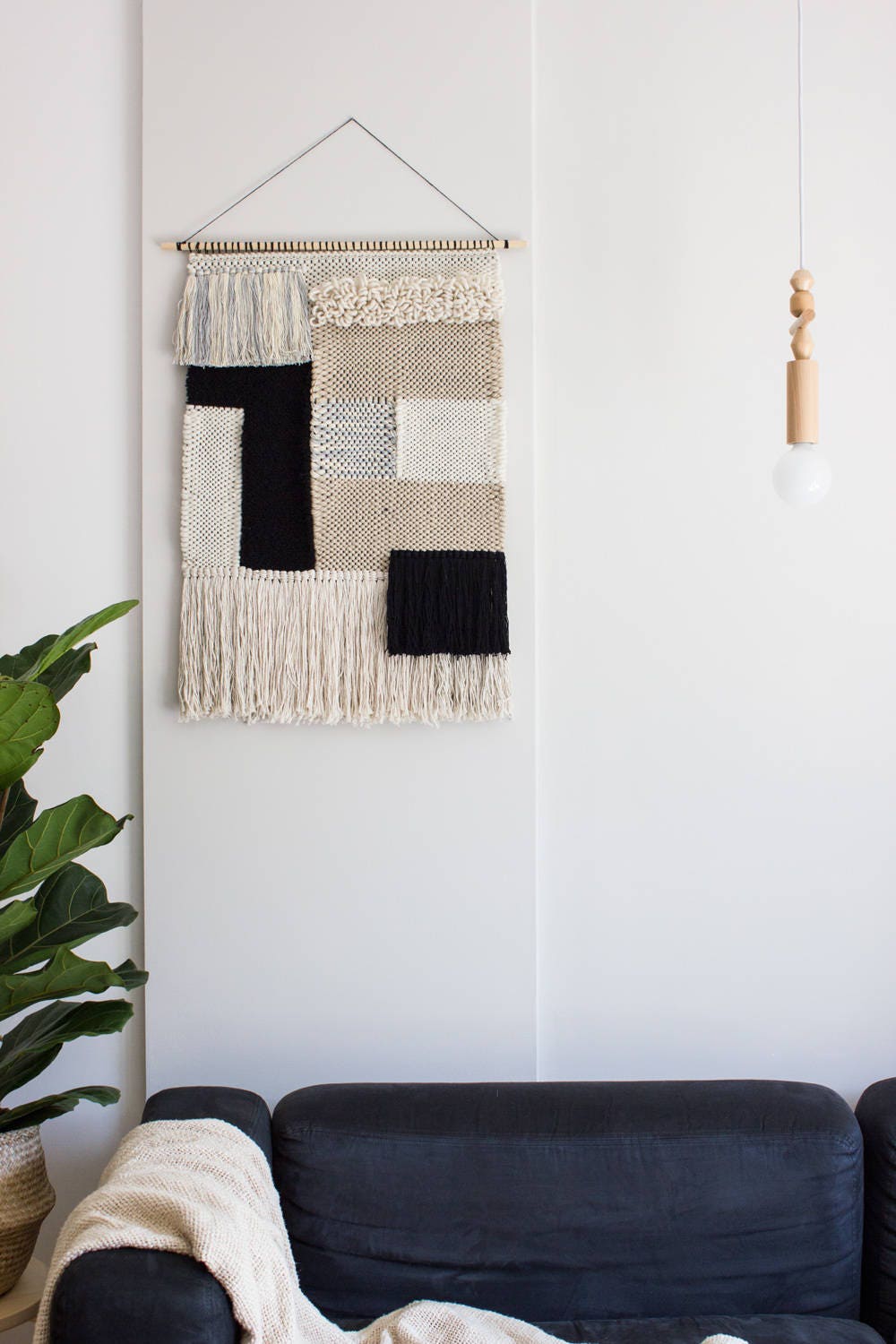 Très Grande | Murale Tissée Tapisserie d'art Mural Tissé de Tissage Textile Art La Fibre