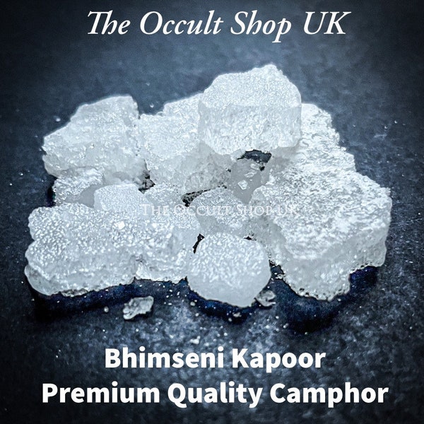 PREMIUM BHIMSENI KAPOOR Organic Camphor Resin Crystal Vapour Puja Alchemy Kapur Herbal Wicca Pagan Witch Kit Incense Aura Chakra