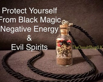 Protection Pendant Glass Vial Talisman - Ghost Demons Spirits Black Magic Voodoo Curse Hex Witchcraft