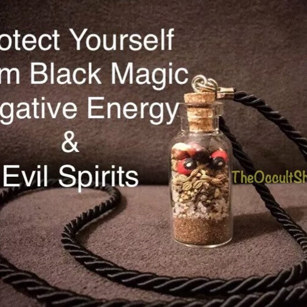 Talismano di fiala di vetro con ciondolo di protezione - Fantasmi Demoni Spiriti Magia nera Voodoo Maledizione Hex Stregoneria