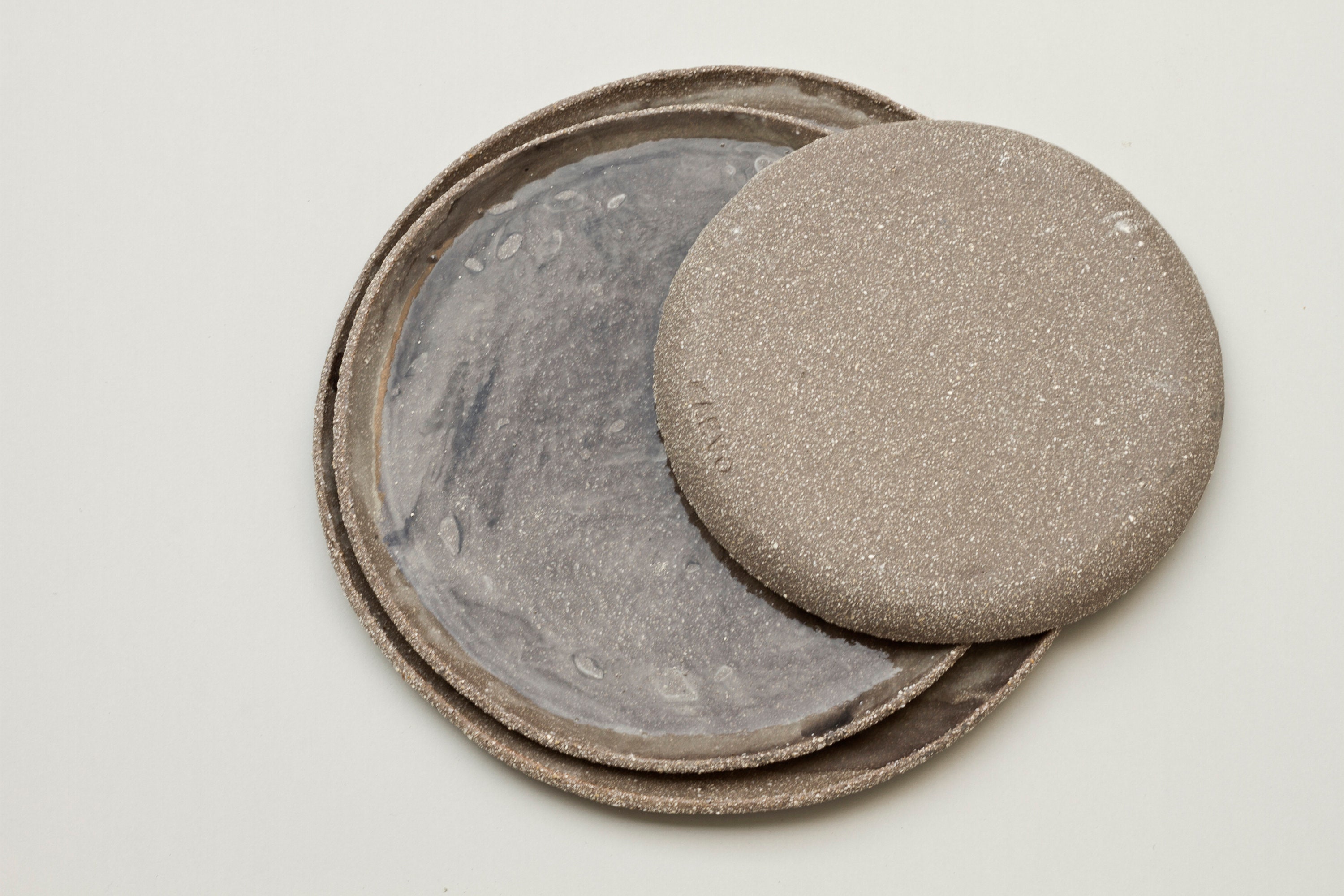 Black ceramic plates set of 3. Stoneware lead free plates set. Etsy