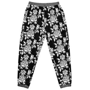 Black White Roses Unisex Track Pants