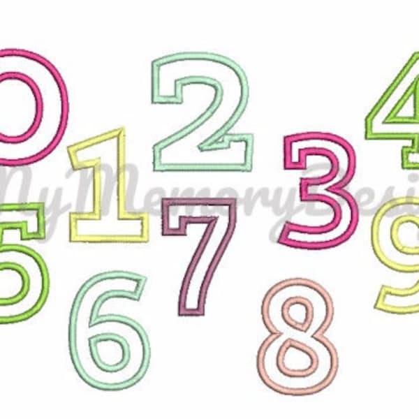 Numbers Applique Design , Applique Numbers Embroidery Design , Birthday Number Applique  , Baby Embroidery  Instant Download